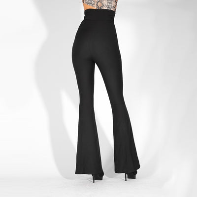 Wake Me Up Black High Waisted Flare Trousers - Fashion Genie Boutique