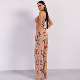 It’s A Match Nude Floral Two Piece Trousers & Crop Top Co-Ord - Fashion Genie Boutique