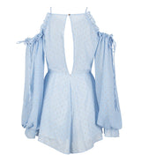 Say My Name White Cut Out Tie Front Playsuit - Fashion Genie Boutique