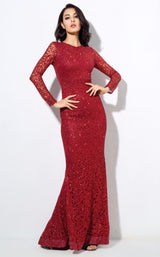 Spellbound Red Glitter Fishtail Long Sleeve Maxi Dress - Fashion Genie Boutique