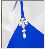 Beach Paradise Blue Crystal Bikini Swimsuit - Fashion Genie Boutique