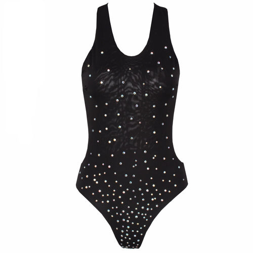 Sea To It Black Crystal Embellished Swimsuit - Fashion Genie Boutique