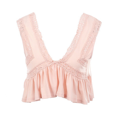 Summer Song Yellow Frill Wrap Front Crop Top - Fashion Genie Boutique
