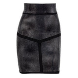 Little Wonder Black Crystal Embellished Mini Skirt - Fashion Genie Boutique