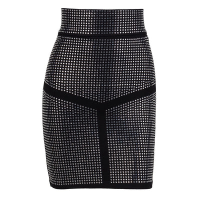 Little Wonder Black Crystal Embellished Mini Skirt - Fashion Genie Boutique