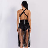 Creative Approach Black Mesh Tassel Bodysuit - Fashion Genie Boutique