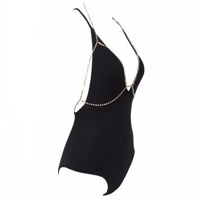 Sun Bunny Black Chain Swimsuit - Fashion Genie Boutique