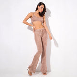 Palm Springs Rose Gold Metallic Knitted Crop Top - Fashion Genie Boutique