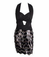 So Gorgeous Black Plunge Sequin Tassel Mini Dress - Fashion Genie Boutique
