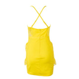 Ready To Ruffle Yellow Mesh Mini Dress - Fashion Genie Boutique