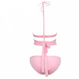 Brielle Pink Multiway Crystal Bikini - Fashion Genie Boutique