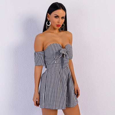 In Pursuit Of The Playsuit Black Bardot Playsuit - Fashion Genie Boutique