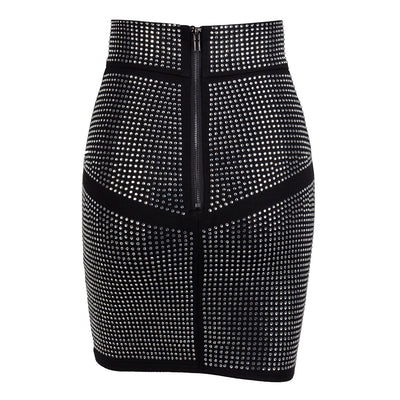 Little Wonder Black Crystal Embellished Mini Skirt - Fashion Genie Boutique