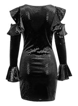 Go Ahead Black Long Sleeve Sequin Mini Dress - Fashion Genie Boutique