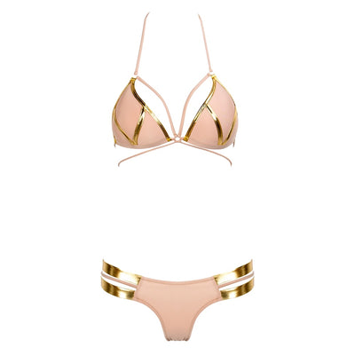 Bahamas Nude & Gold Bikini Swimsuit - Fashion Genie Boutique