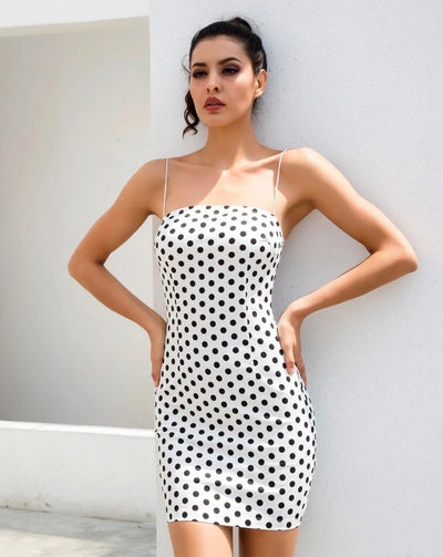 Dotty About You Black & White Polka Dot Mini Dress - Fashion Genie Boutique