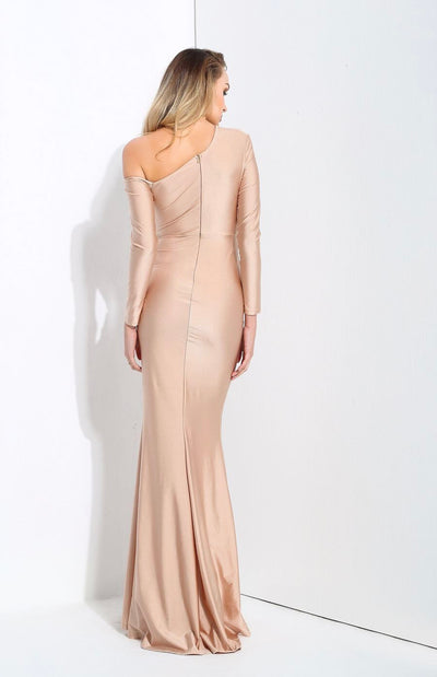 Showstopper Nude Long Sleeve Maxi Dress - Fashion Genie Boutique