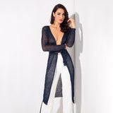 Graceful Ways Navy Glitter Knit Cardigan - Fashion Genie Boutique