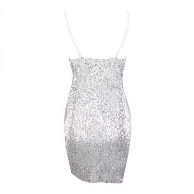 En Vogue Silver Sequin Mini Dress - Fashion Genie Boutique