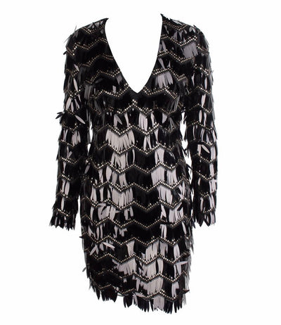 Keep Them Keen Black Long Sleeve Sequin Tassel Mini Dress - Fashion Genie Boutique