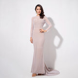 Making Moves White Long Sleeve Glitter Maxi Gown Dress - Fashion Genie Boutique