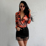 Rose Before Dawn Yellow Long Sleeve Satin Bodysuit - Fashion Genie Boutique