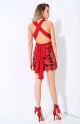 So Gorgeous Red Plunge Sequin Tassel Mini Dress - Fashion Genie Boutique