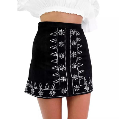 Lash Out Black Embroiderd Mini Skirt - Fashion Genie Boutique