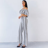 Love Poem Multi Two Piece Trousers & Bardot Crop Top Co-Ord - Fashion Genie Boutique