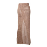 Baby Cakes Gold Metallic Knit Maxi Skirt - Fashion Genie Boutique