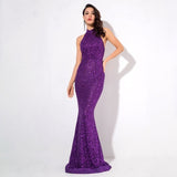 Prosecco Please Purple Glitter Embellished  Maxi Dress - Fashion Genie Boutique