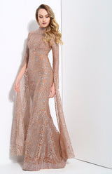 Queen Of The Night Gold Glitter Fishtail Maxi Dress - Fashion Genie Boutique