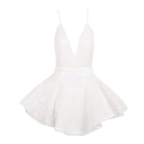 Weekend Cocktails Navy Plunge Sequin Playsuit - Fashion Genie Boutique