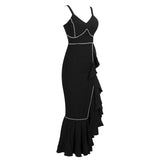 Señorita Black Ruffle Maxi Dress - Fashion Genie Boutique