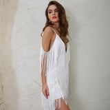 Doll Face White Fringed Mini Party Dress - Fashion Genie Boutique