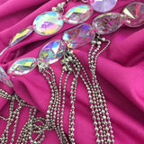 Midsummer Memories Hot Pink Crystal Fringe Swimsuit - Fashion Genie Boutique