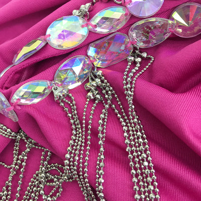 Midsummer Memories Hot Pink Crystal Fringe Swimsuit - Fashion Genie Boutique