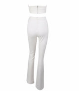 Hot Totty White Crop Top and Trousers Co-Ord - Fashion Genie Boutique