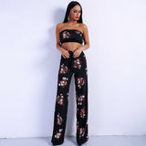 It’s A Match Black Floral Two Piece Trousers & Crop Top Co-Ord - Fashion Genie Boutique