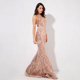 Sweet Evidence Rose Gold Sequin Fishtail Maxi Dress - Fashion Genie Boutique