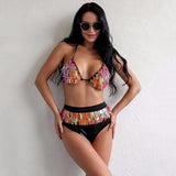 Love On Top Silver Sequin Bikini Swimsuit - Fashion Genie Boutique