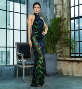 Shake It Out Black & Green Tassel Sequin Maxi Dress - Fashion Genie Boutique
