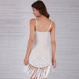 Incomparable White Tassel Mini Dress - Fashion Genie Boutique