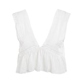 Summer Song Yellow Frill Wrap Front Crop Top - Fashion Genie Boutique