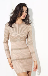 Starstruck Gold Glitter Long Sleeve Mini Dress - Fashion Genie Boutique