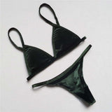 Jocelyn Burgundy Velvet Bikini Swimsuit - Fashion Genie Boutique