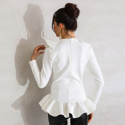 Our First Kiss White Frill Wrap Front Choker Top - Fashion Genie Boutique
