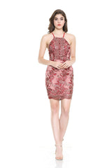 Livin' The Life Red And Gold Sequin Mini Dress - Fashion Genie Boutique