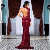 Feeling Chic Red Sequin Long Sleeve Split Maxi Gown Dress - Fashion Genie Boutique