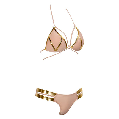 Bahamas Nude & Gold Bikini Swimsuit - Fashion Genie Boutique
